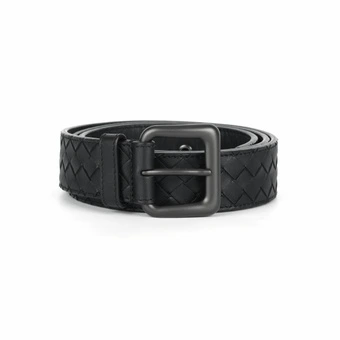 Мужской ремень Bottega Veneta Intrecciato Buckle из плетеной кожи черный | Китай.рф