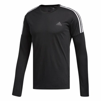 Adidas RUNNING 3-STRIPES TEE Мужская черная футболка с круглым вырезом | Китай.рф
