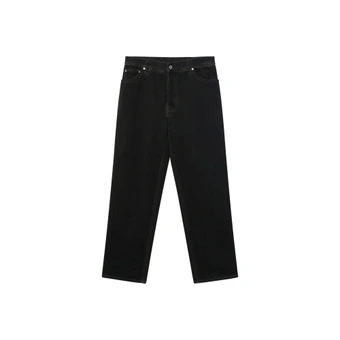 Мужские джинсы Burberry Logo Patch Straight Leg FW24, черные | Китай.рф