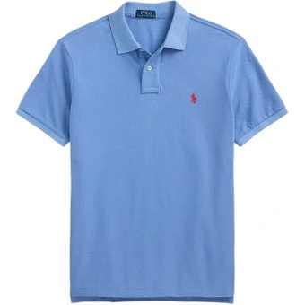 Мужское поло Polo Ralph Lauren с эмблемой, синее | Китай.рф