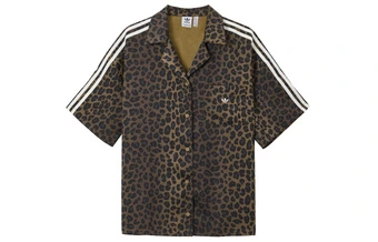 Adidas Originals Classic Sport Stripe Leopard Print Shirt Women's Bronze Strata | Китай.рф