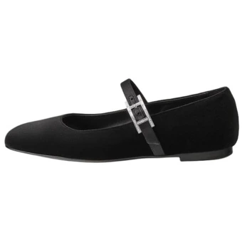 Женские туфли Мэри Джейн HERMES Jane Flat из черного бархата | Китай.рф
