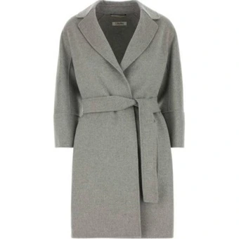 Пальто 'S MAX MARA однотонное, серое, женское | Китай.рф