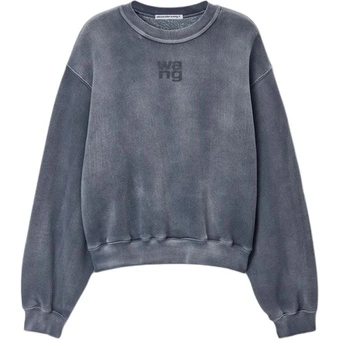 Свитшот T By Alexander Wang Essential Terry Crew с логотипом Washed Asphalt | Китай.рф