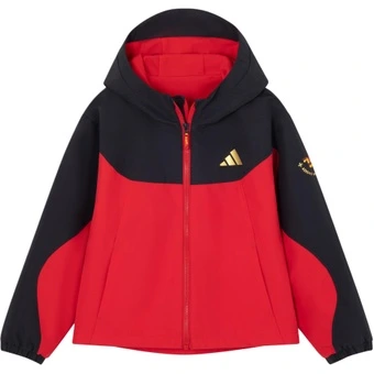 Детская куртка Adidas Sportswear черная с красным | Китай.рф