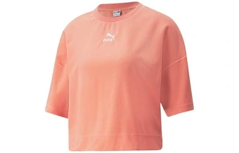 Футболка PUMA женская розовая с круглым вырезом и прямым кроем | Китай.рф