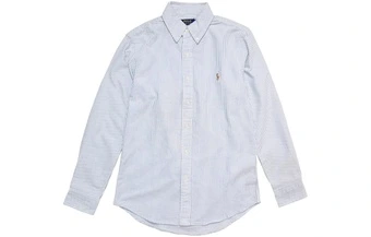 Рубашка Polo Ralph Lauren в полоску мужская синяя | Китай.рф