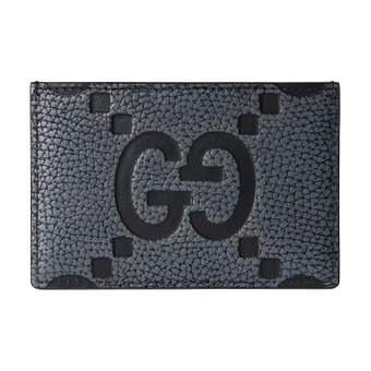 GUCCI кожаный картхолдер Double G, темно-серый с черным | Китай.рф