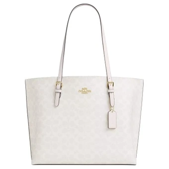 Сумка COACH Mollie Coated Canvas Tote Bag Chalk White | Китай.рф