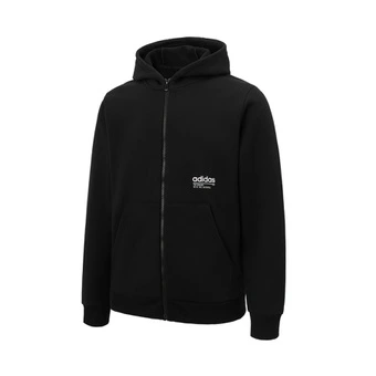 Черная универсальная куртка adidas с капюшоном, унисекс | Китай.рф