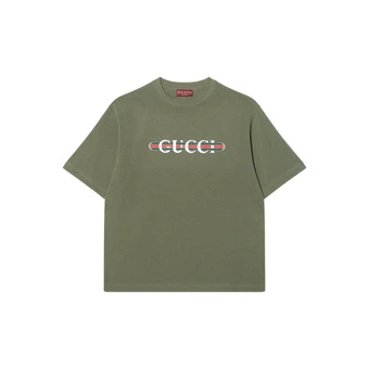 GUCCI FW25 Футболка мужская лесная зелень, артикул 798115-XJHDG-3450 | Китай.рф