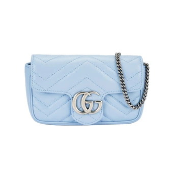 GUCCI GG Marmont Мини-сумка через плечо из кожи женская голубая/радужная | Китай.рф