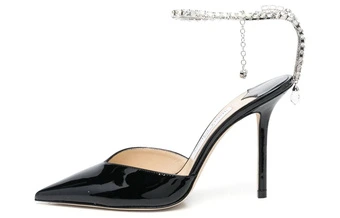 Женские туфли Jimmy Choo Saeda на тонком каблуке с кристаллами, черные | Китай.рф