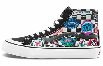 Высокие кеды Vans SK8 с принтом и противоскользящей подошвой, унисекс, черный | Китай.рф