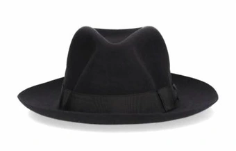 Borsalino: Элегантная черная фетровая шляпа с бабочкой | Китай.рф