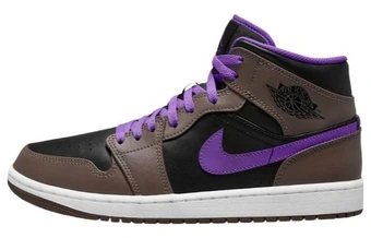 Ретро баскетбольные кроссовки Jordan Air Jordan 1 Mid черно-коричневые | Китай.рф