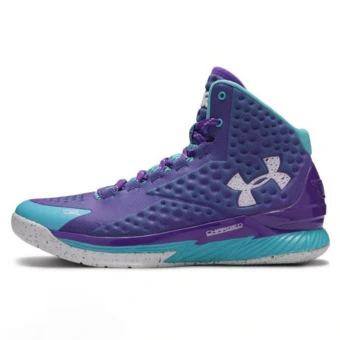 Under Armour Curry 1 'Отец и сын' высокие мужские баскетбольные кроссовки сине-фиолетовые | Китай.рф
