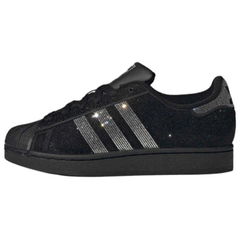 Кроссовки Adidas Originals Superstar 2 Skate Shoes женские черные с серебром | Китай.рф