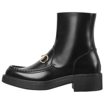 Женские кожаные ботильоны GUCCI Horsebit черные | Китай.рф