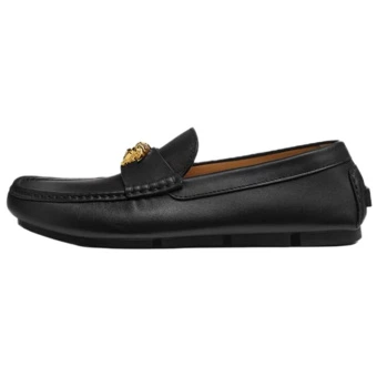 VERSACE La Medusa Calfskin Casual Shoes Men's Black | Китай.рф