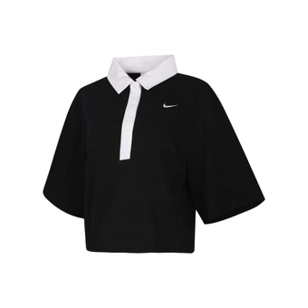Поло Nike женское черное умеренное с контрастными вставками | Китай.рф