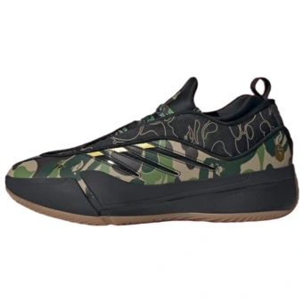 Баскетбольные кроссовки Adidas x BAPE Dame 9 Low Черно-зеленые | Китай.рф