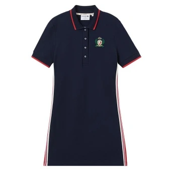Платье-поло Lacoste French Made Slim Fit, темно-синее, женское | Китай.рф