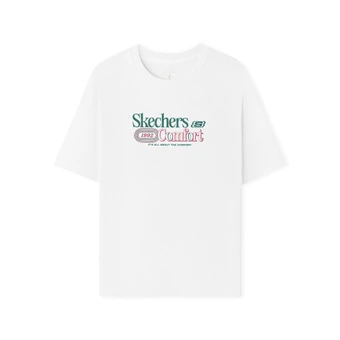 Футболка Skechers унисекс ярко-белая с круглым вырезом | Китай.рф