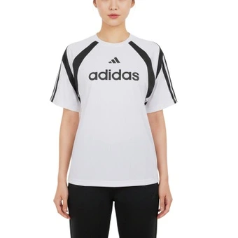 Женская футболка Adidas с коротким рукавом, полосатая, круглый вырез, белая | Китай.рф