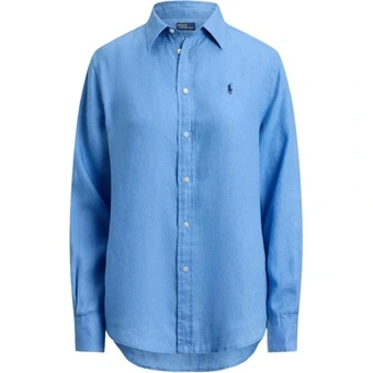Рубашка Polo Ralph Lauren с длинным рукавом и пуговицами, женская, синяя | Китай.рф