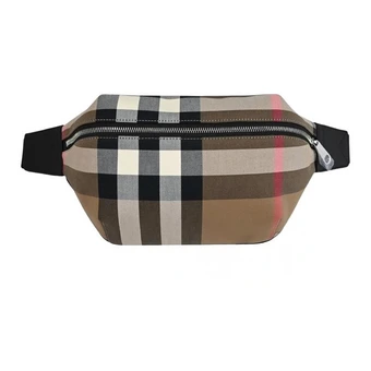 Поясная сумка Burberry в клетку, хлопок с телячьей кожей, женская, берёзовый коричневый | Китай.рф