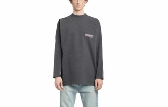 Balenciaga однотонная футболка с длинным рукавом и вышивкой логотипа | Китай.рф