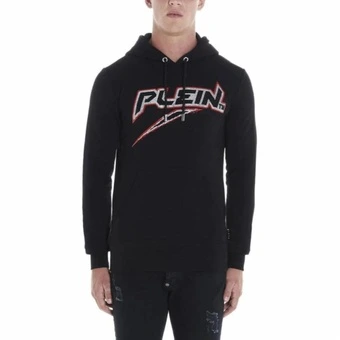 Мужская черная толстовка PHILIPP PLEIN с капюшоном и принтом логотипа | Китай.рф
