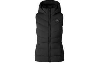 Пуховая безрукавка Canada Goose FW23 женская черная с капюшоном | Китай.рф