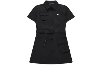 Платье-рубашка FILA FUSION Спортивное Летнее Женское Черное | Китай.рф