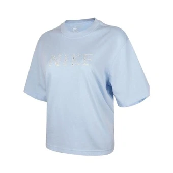 Женская футболка Nike AS W NSW SS BOXY BSB GCEL синяя | Китай.рф