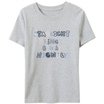 Футболка 3COLOUR T Shirts Women's Crew Neck Moderate D412FM40AZ20 | Китай.рф