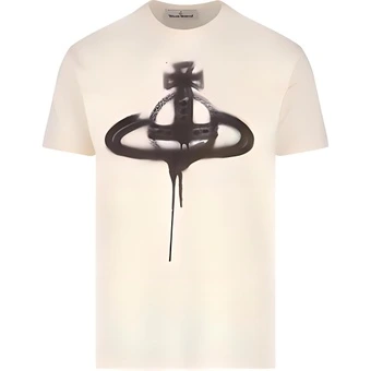 Футболка Vivienne Westwood с граффити Saturn мужская кремовая | Китай.рф