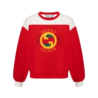 Толстовка GUCCI Interlock 1921 Logo Crewneck мужская красная | Китай.рф