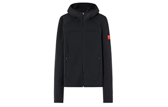 Женская куртка Anta All Weather Solid Color Slim Fit Knitted Fabric Fleece Lined Hood Jackets & Coats Basic Black | Китай.рф