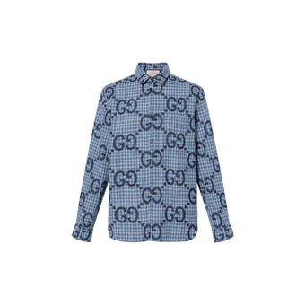 Мужская рубашка GUCCI с монограммой и длинным рукавом | Китай.рф