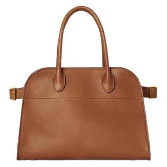 Сумка THE ROW Soft Margaux 10 из натуральной зернистой кожи коричневая | Китай.рф