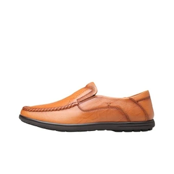Мужские повседневные кожаные туфли LAORENTOU Low Top Хаки | Китай.рф