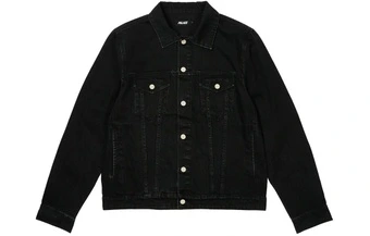PALACE SS24 TYPE P JACKET BLACK STONE WASH Джинсовая куртка с отложным воротником, унисекс, черная | Китай.рф