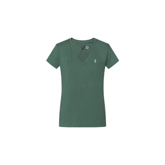 Женская футболка Polo Ralph Lauren SS23 с вышитым логотипом и V-образным вырезом | Китай.рф