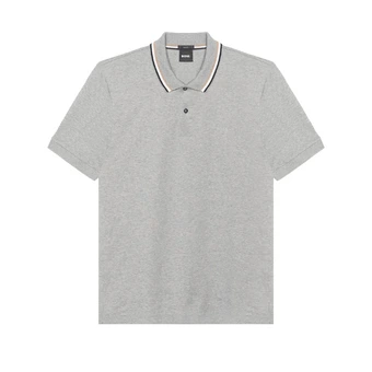 Hugo Boss Хлопковая футболка-поло мужская серая | Китай.рф