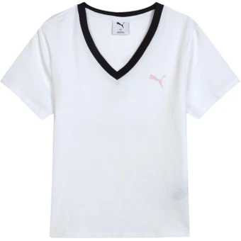 Женская футболка PUMA с V-образным вырезом White 02 | Китай.рф