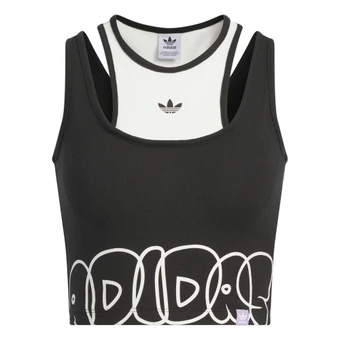 Женский спортивный топ-майка Adidas Originals CITY SKATETop TANK, черный/розово-белый | Китай.рф