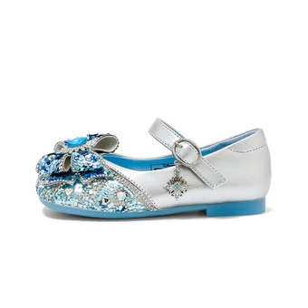 Детские кожаные туфли Disney Frozen Series Elsa с блестками | Китай.рф