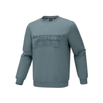 Skechers Толстовка мужская темно-серая с круглым вырезом | Китай.рф